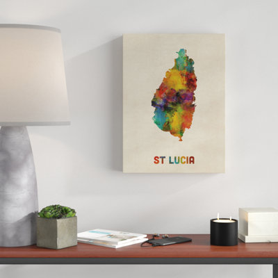 « st lucie aquarelle map », impression sur toile tendue