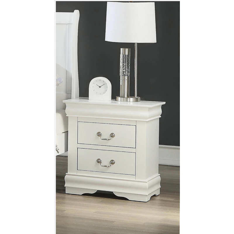 1pc Table de chevet blanche Louis Philippe