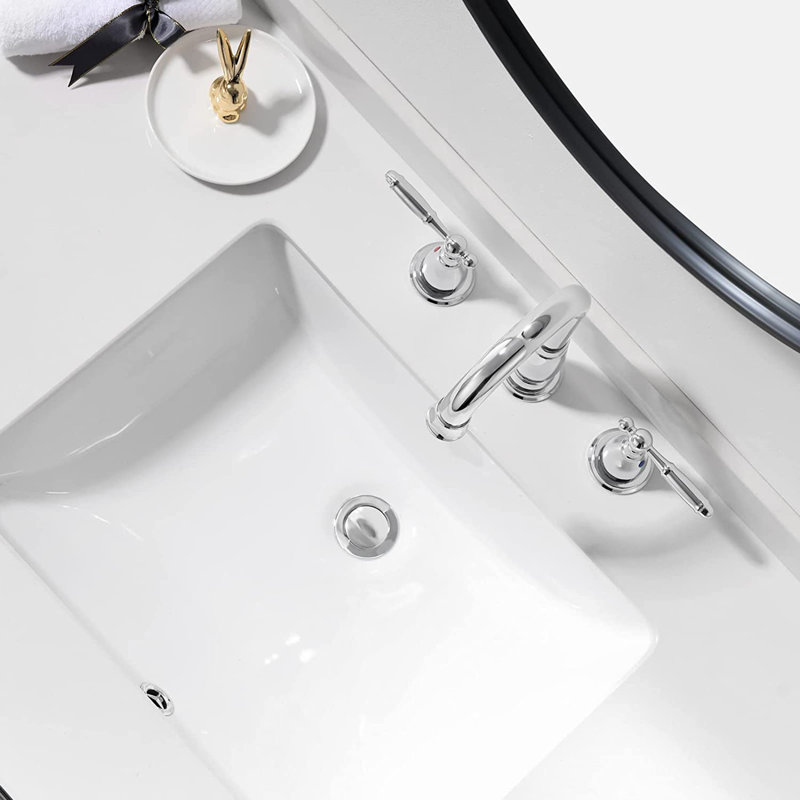 Widespread 2-handle Bathroom Faucet with Drain Assembly, Chrome