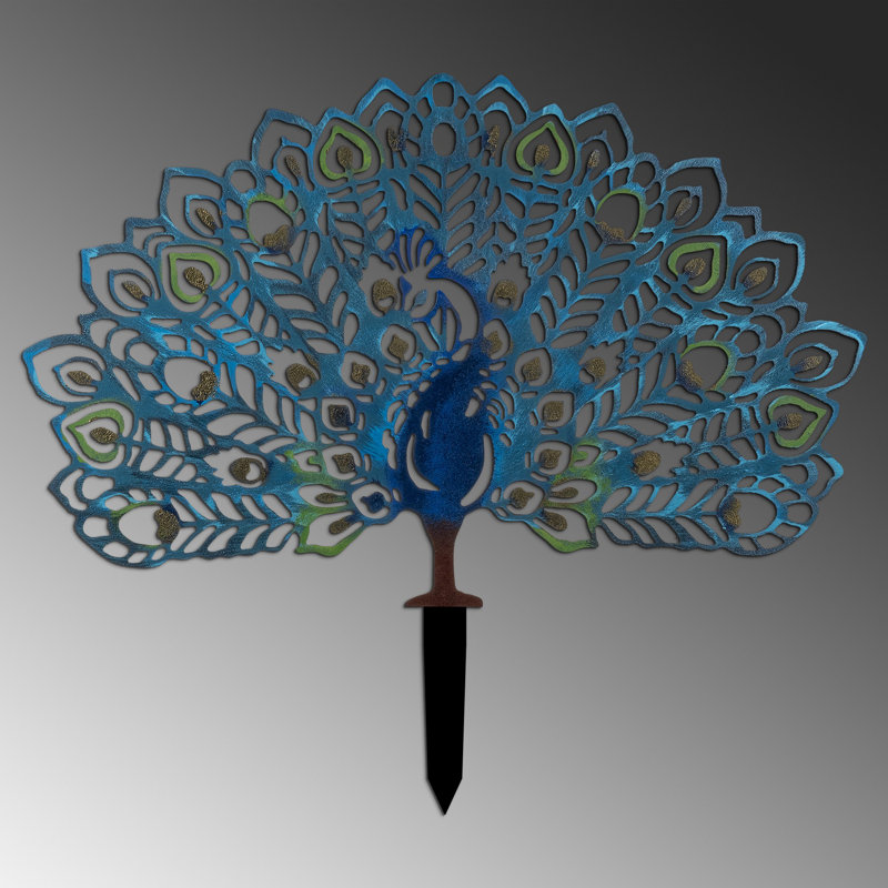 Carlyse Metal Garden Stake, Blue/Brown