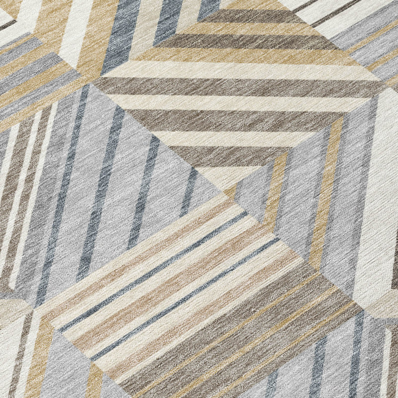 Machine Washable Indoor/Outdoor Lanphear ACN2399 Patchwork Rug, Rectangle 8' x 10'