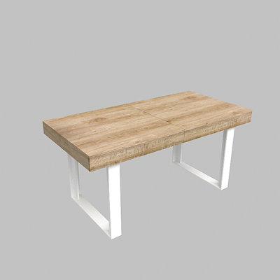 Expandable wooden dining table: modern farmhouse style, seats 6-10, versatile for kitchen, dining, or conference room