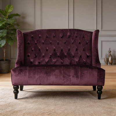 Causeuse en velours Raisin