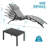 3 pcs Poolchairs Patio Chaise Lounge Set with Headrest, 5-Level Adjustable Sunbathing Tanning Poolside Recliner Chairs with Side Table for Outdoor Beach-89156901