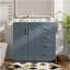 Ensemble de meuble-lavabo 36 po avec lavabo en céramique, meuble de rangement à structure en bois, ensemble de meuble-lavabo autoportant avec 3 tiroirs et portes à fermeture douce-1278983548