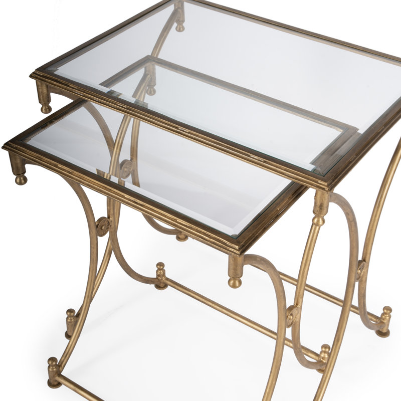 Beverly Antique Nesting Tables, Antique Gold