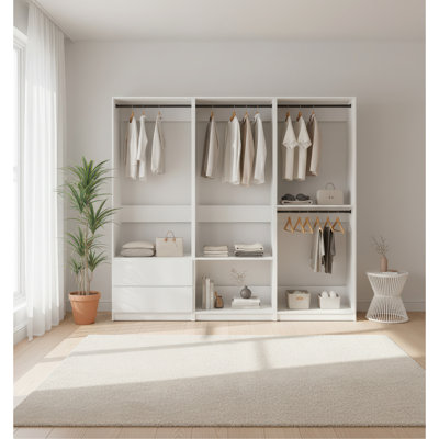 Prosper White Freestanding Walk In Wood Closet System