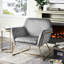 Chaise d'appoint en velours gris de style moderne, coussin de siège en mousse - pieds riches en métal rembourré 29,5 po
