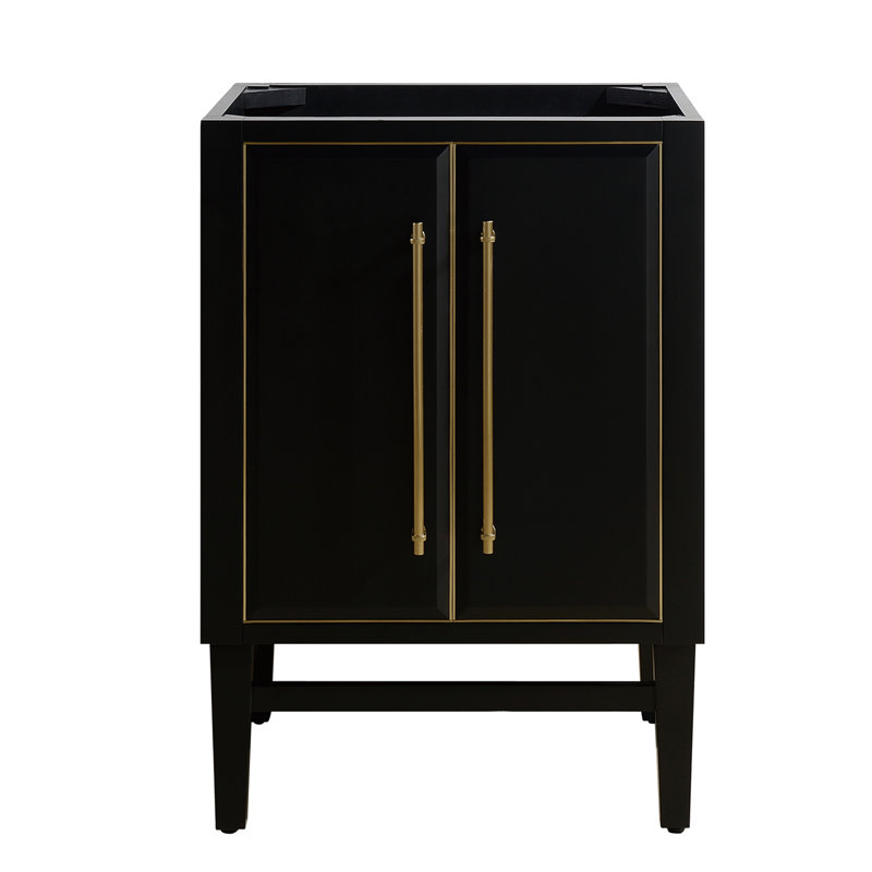 Mason 24'' W Single Bathroom Vanity Base, Black, Gold