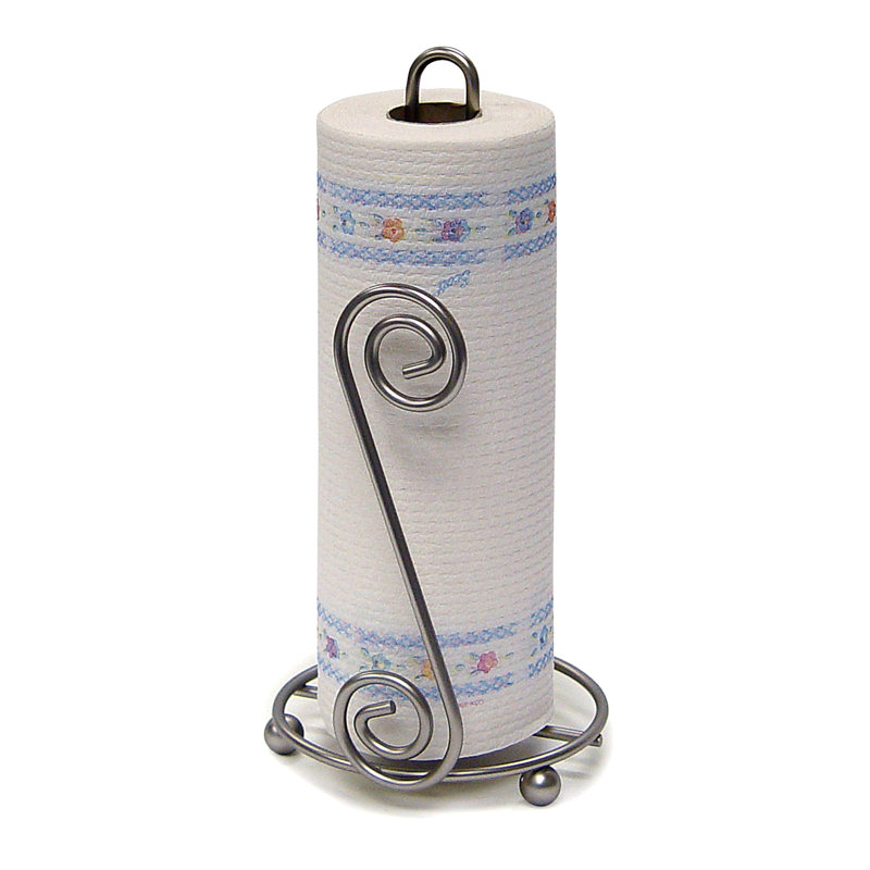 Porte-serviettes de papier à volutes, Nickel satiné