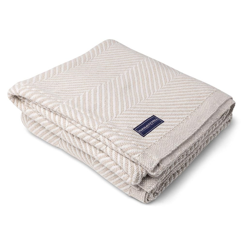 Monhegan Cotton Throw Without Fringe, Tan