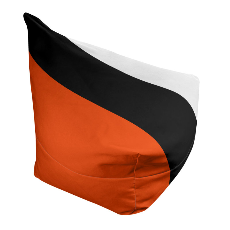 Bean Bag Cover, 42" H x 38" W x 2" D, Orange/Black/White