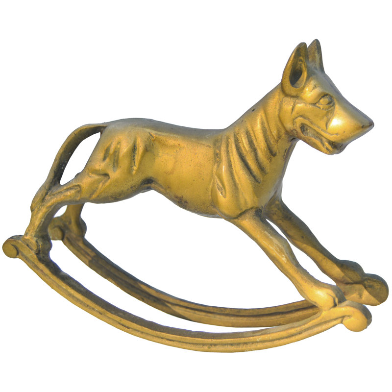 Midcentury Brass Rocking Dog