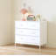 Commode blanche à 4 tiroirs pour enfants - rangement en bois 35,4 po pour chambre de bébé et de tout-petit