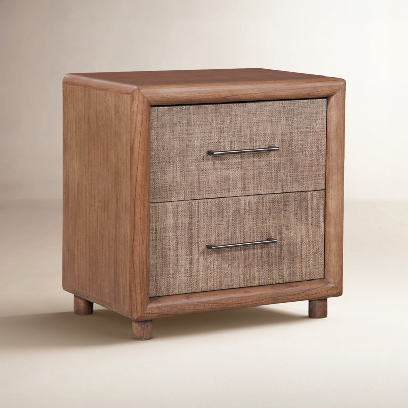 Quinton Nightstand, Black, Aged Barrel, Nickel