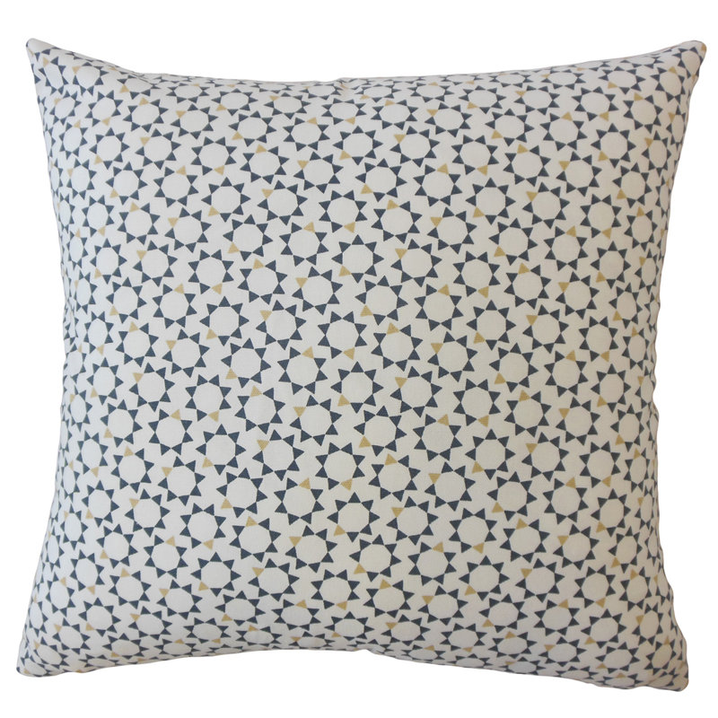 Coussin décoratif en duvet 100% coton Lachunn, 18 po x 18 po, Bleu