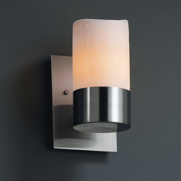Flush Mounted Sconce, Dark Bronze, Cream, Cylinder with Flat Rim