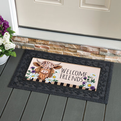 Highland Cow Welcome Friends Sassafras Switch Mat