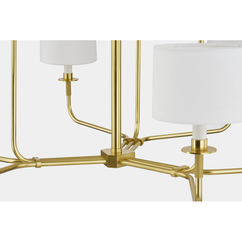 Paramus 8 Light Chandelier, Antique Brass