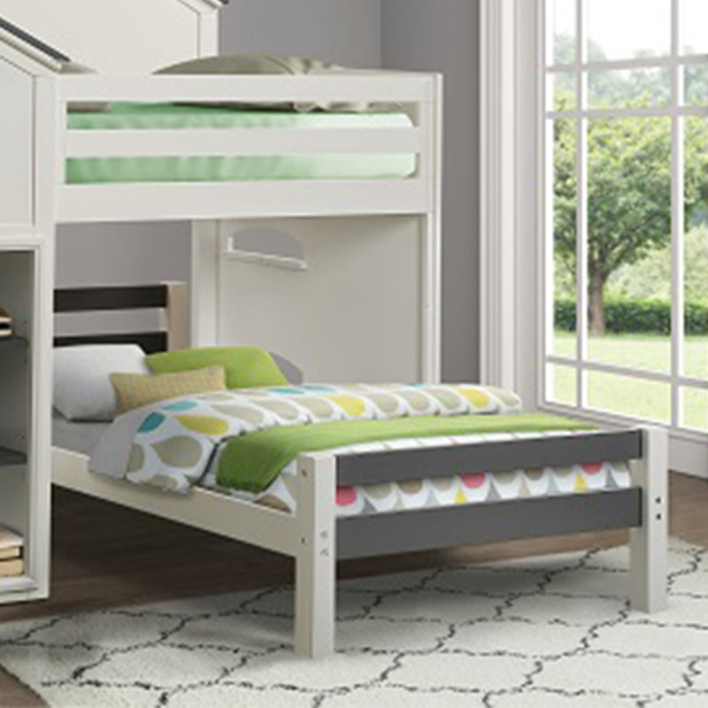 Lit simple Khup pour adolescent en blanc et gris