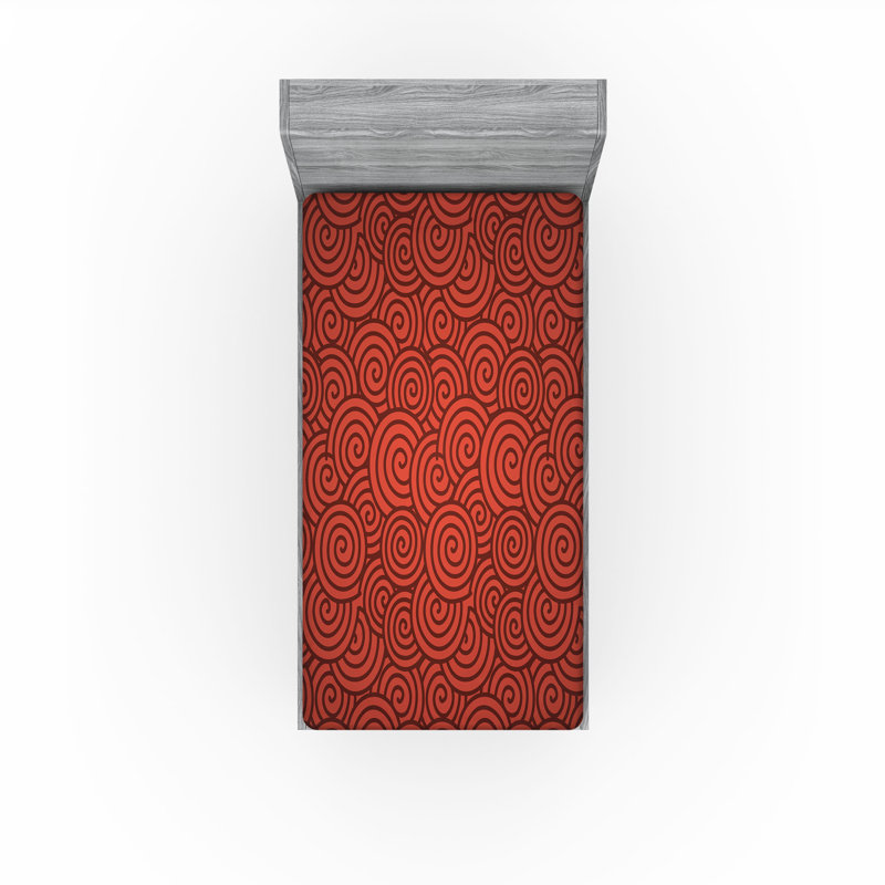 Drap-housse Ambesonne, paquet de 2, Drap-housse simple TG, Vermillon abstrait