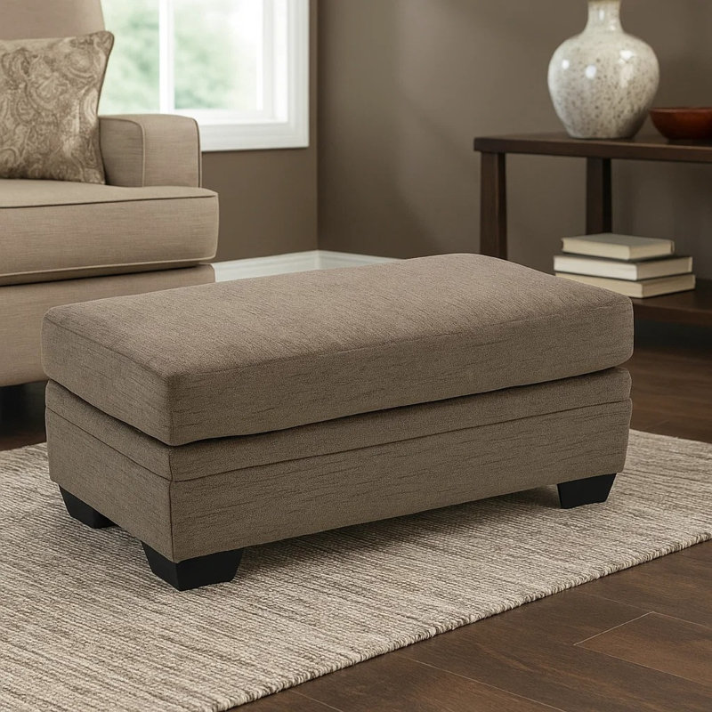 Repose-pieds rectangulaire Ead, polyester muscade 24 po x 44 po, Brun