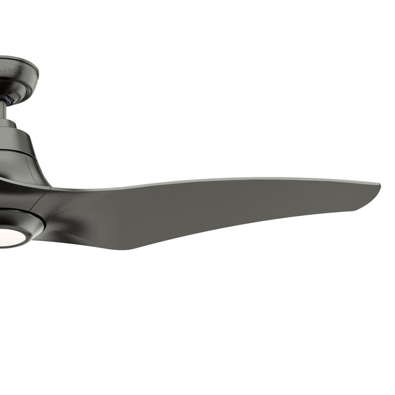 Casablanca 60 inch Stingray ENERGY STAR® Damp Rated Ceiling Fan with LED Light Kit and Handheld Remote, Black, 60