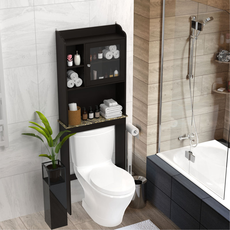 Armoire de rangement moderne en bois au-dessus de la toilette pour la maison et la salle de bain