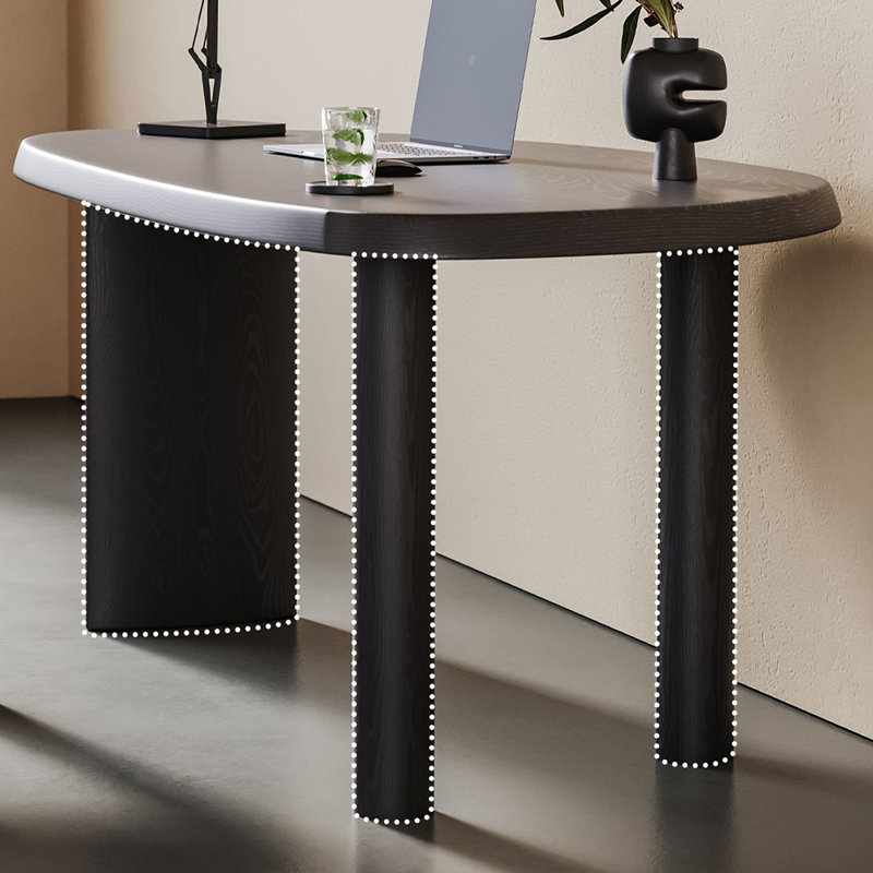 Bureau créatif de style minimaliste haut de gamme, H 29,53 po x l 55,12 po x P 27,56 po, Noir