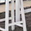 Tabouret de comptoir 3 pièces - Bois massif en chêne foncé antique et blanc pratique pour économiser de l'espace pour les espaces compacts