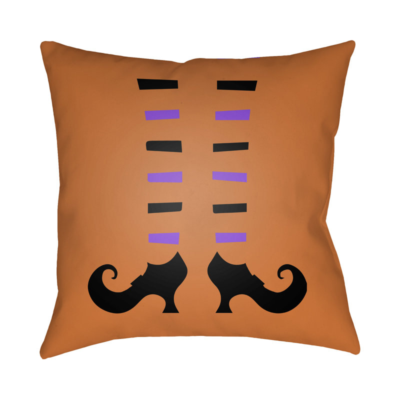  Indoor/Outdoor Throw Pillow, 20" H x 20" W x 4" D, Orange, Purple