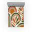 Drap-housse Ambesonne Monstera_ Boho Mid Century Abstract_ rouille foncé beige vert-95977361