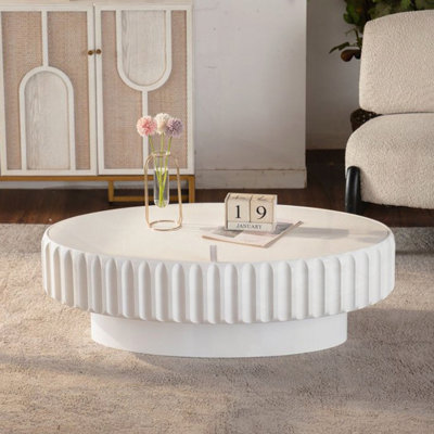 Fluted Storage Table with Lift-Off Lid