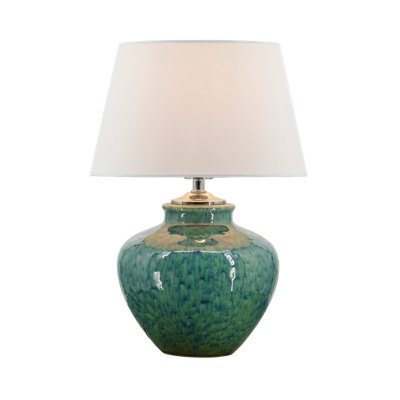 Luxen Studio Ceramic Table Lamp Interior Lighting Decorative Lamp Verdant Peacock Green