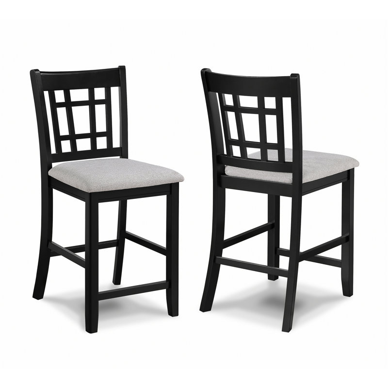 Deux chaises rembourrées, chaises à structure en bois pour la salle à manger, Bois foncé, Beige
