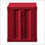 Table de chevet contemporaine rouge en métal avec 2 tablettes ouvertes-459186807