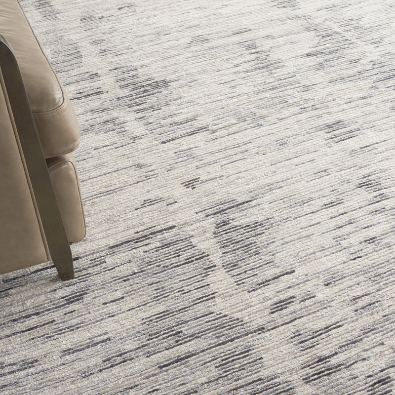 Nourison Ocean 8'6" x 11'6" Cream Charcoal Modern Indoor Rug, Cream, Rectangle 8'6" x 11'6"