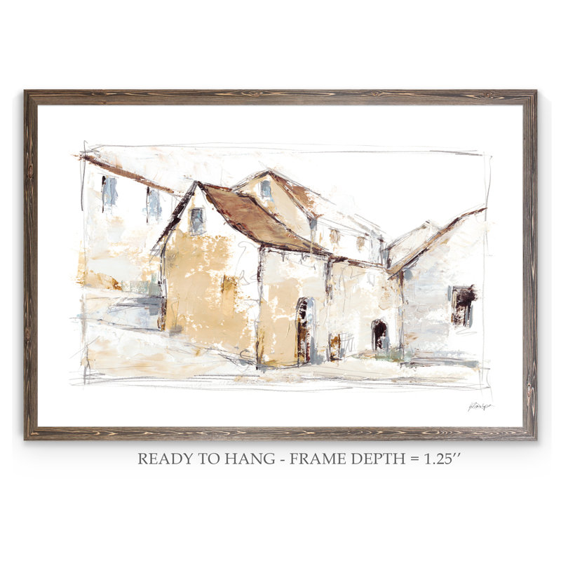 "quiet streets i" par paul cezanne-photo cadre, reproduction d’art sur papier, H 32 po x l 44 po x 1,25 po, Pas de tapis