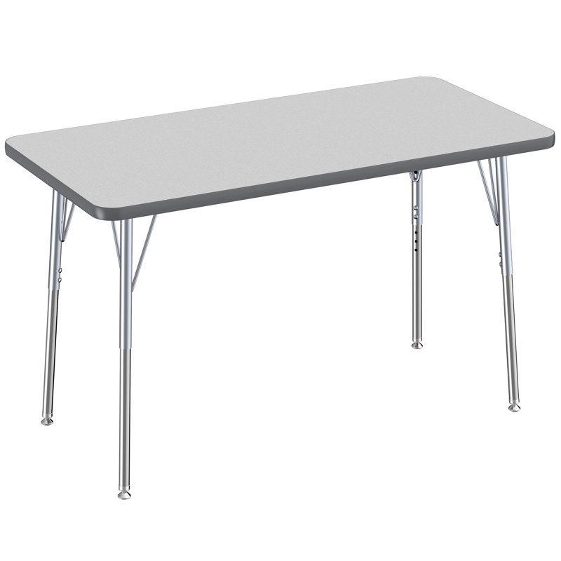 Table rectangulaire d'activité rectangulaire avec pieds réglables, 24 po x 48 po, Érable / Érable