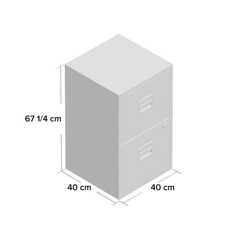 40cm Wide 2 -Drawer File Cabinet, Red