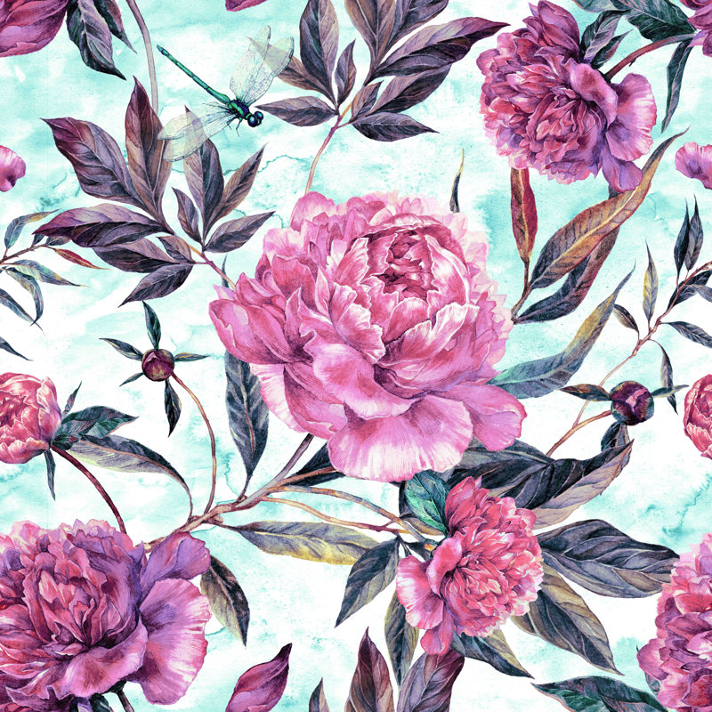 Ausitn Floral Wall Mural, 10.41" L x 125" W, Paper