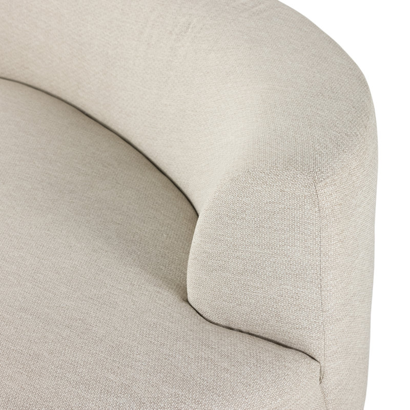 Opal 126" Wide Outdoor Curved Patio Sectional with Cushions, Faye Sand, Symmetrical