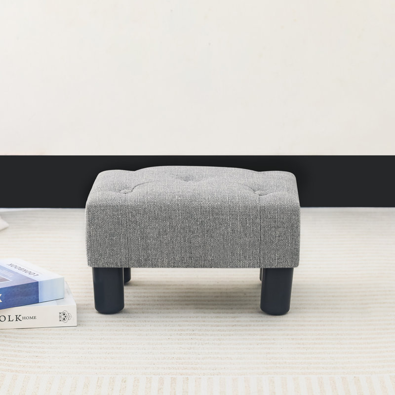 Glenland Upholstered Ottoman, Gray Linen