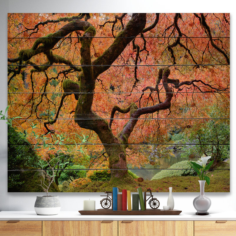 Érable d'automne - reproduction de photo, H 15 po x l 20 po x P 1 po, Bois