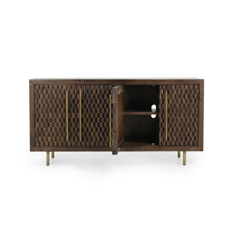 Abshire 76 in. W Solid Wood Sideboard, Brown