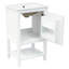 Meuble-lavabo blanc de 20 po avec lavabo en céramique, armoire, support de rangement et poignée de bar - finition peinte-1409659118