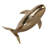 Ornamental Whale Statue Sculpture For Home Decor - Ocean-Inspired Decorative Objects Figurine For Living Room Accent - 11", Gold
