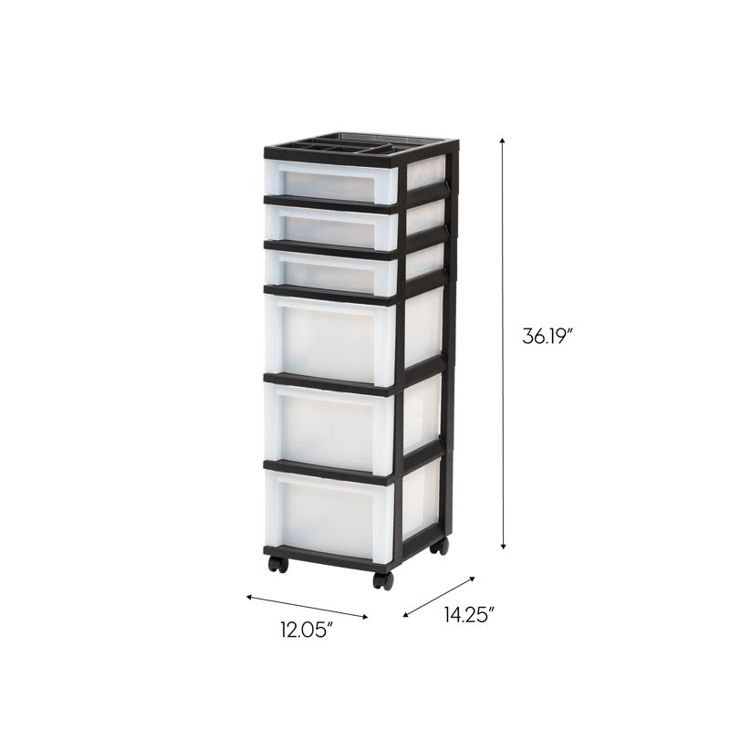 Diego 6 Drawer Storage Chest, Black