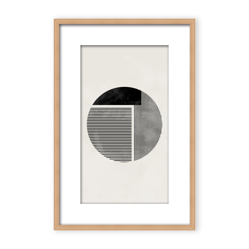 Abstract Minimalist Round by  - Picture Frame Painting on Paper, Framed Canvas, 24" H x 16" W x 2.375" D, White