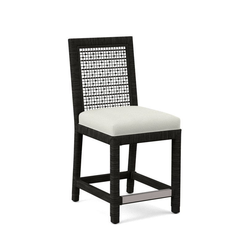 Pine Isle Upholstered Stool, Antique Black, Kensington Spa